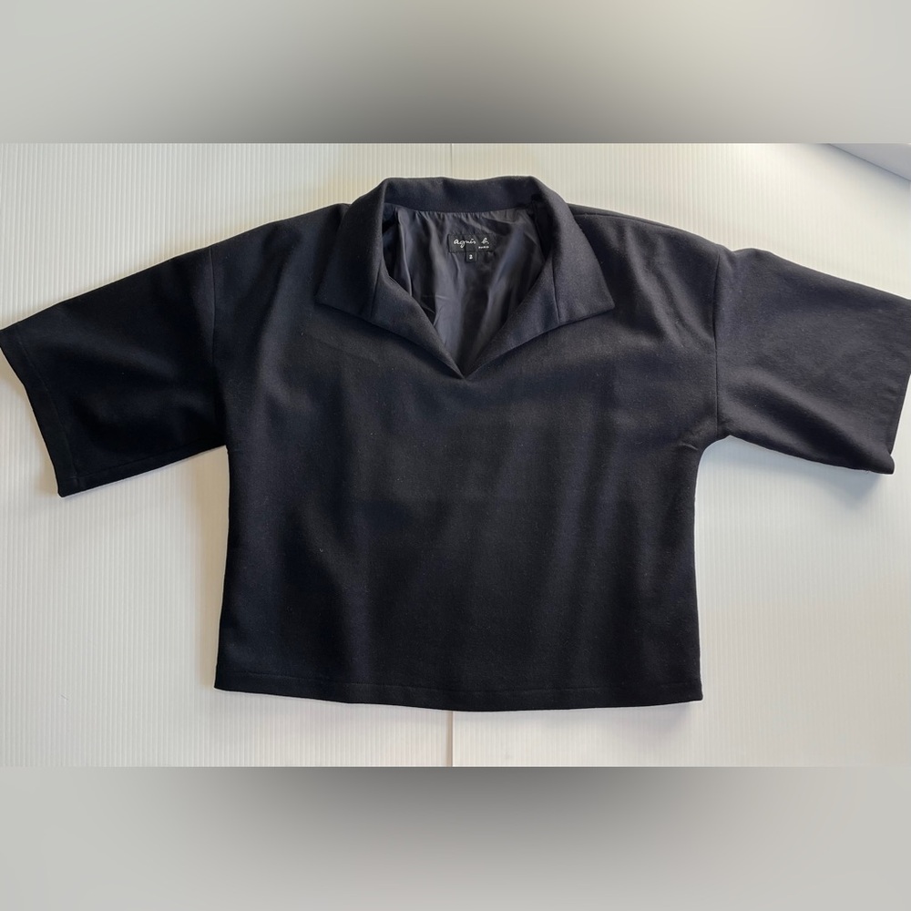 Agnes B. Wool blend Navy Top M - Picture 7 of 13
